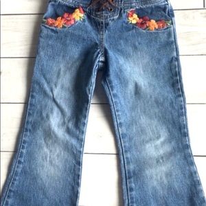 Gymboree Flower Power denim jeans girls size 4
